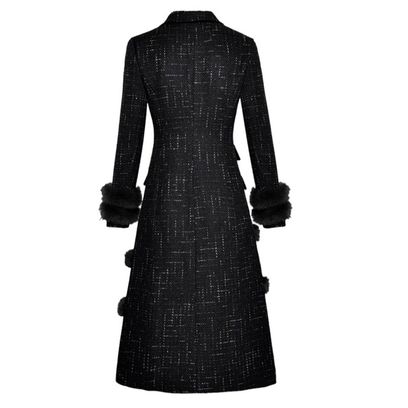 Gorgeous Fur Trim Tweed Long Jacket The Iphigenyah - Picture 6 of 14